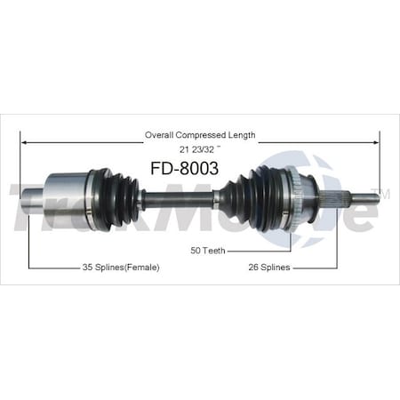 Surtrack Axle Cv Axle Shaft, Fd-8003 FD-8003